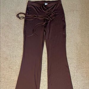 h&m brown flare leggings